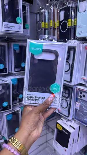 Black Nillkin Super Frosted Pro Case for the Apple iPhone 16 Pro Max
