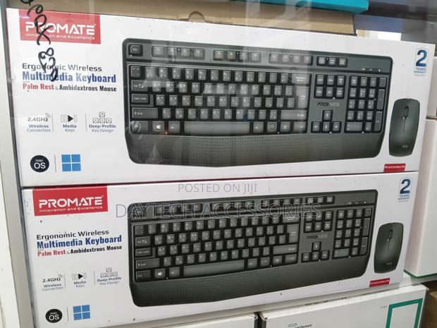Promate ProCombo-14 Ergonomic Wireless Multimedia Keyboard Mouse Set