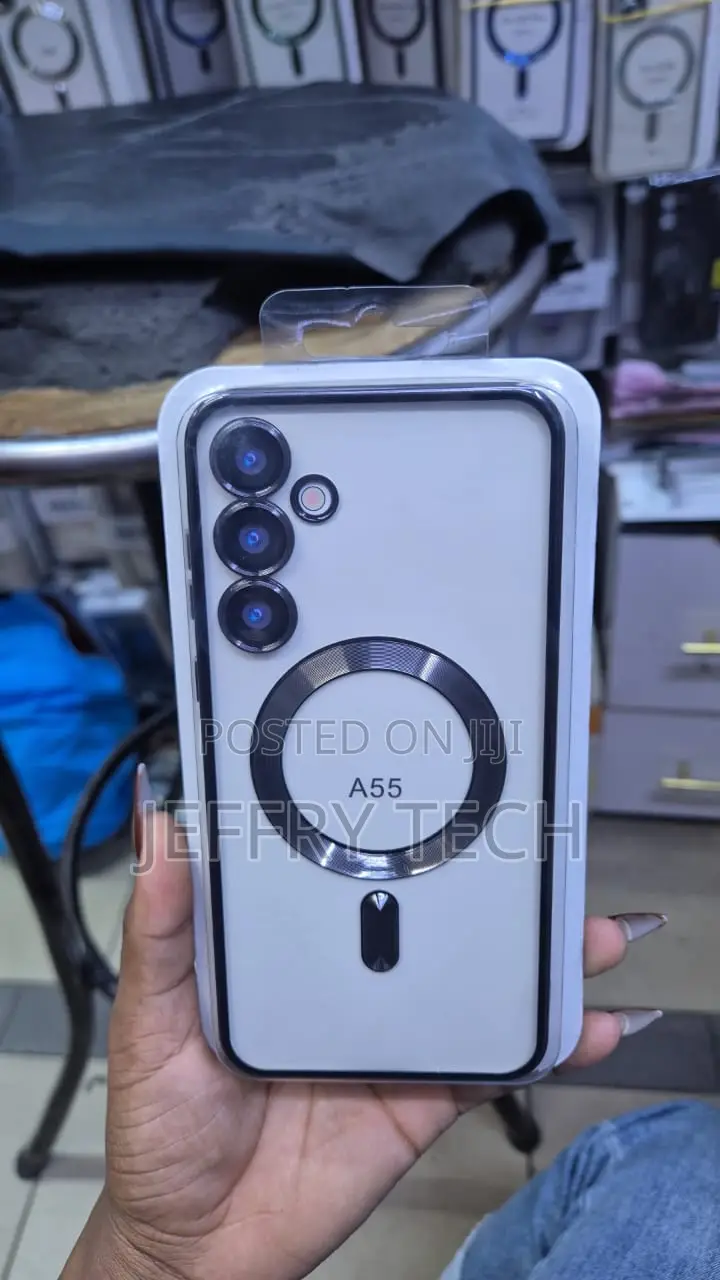 Clear Phone Cases With a Magnetic Ring for the Samsung Galaxy A55