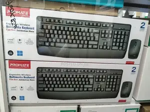 Promate Wireless Keyboard Mouse Combo 2.4GHz Wireless With Palm Rest