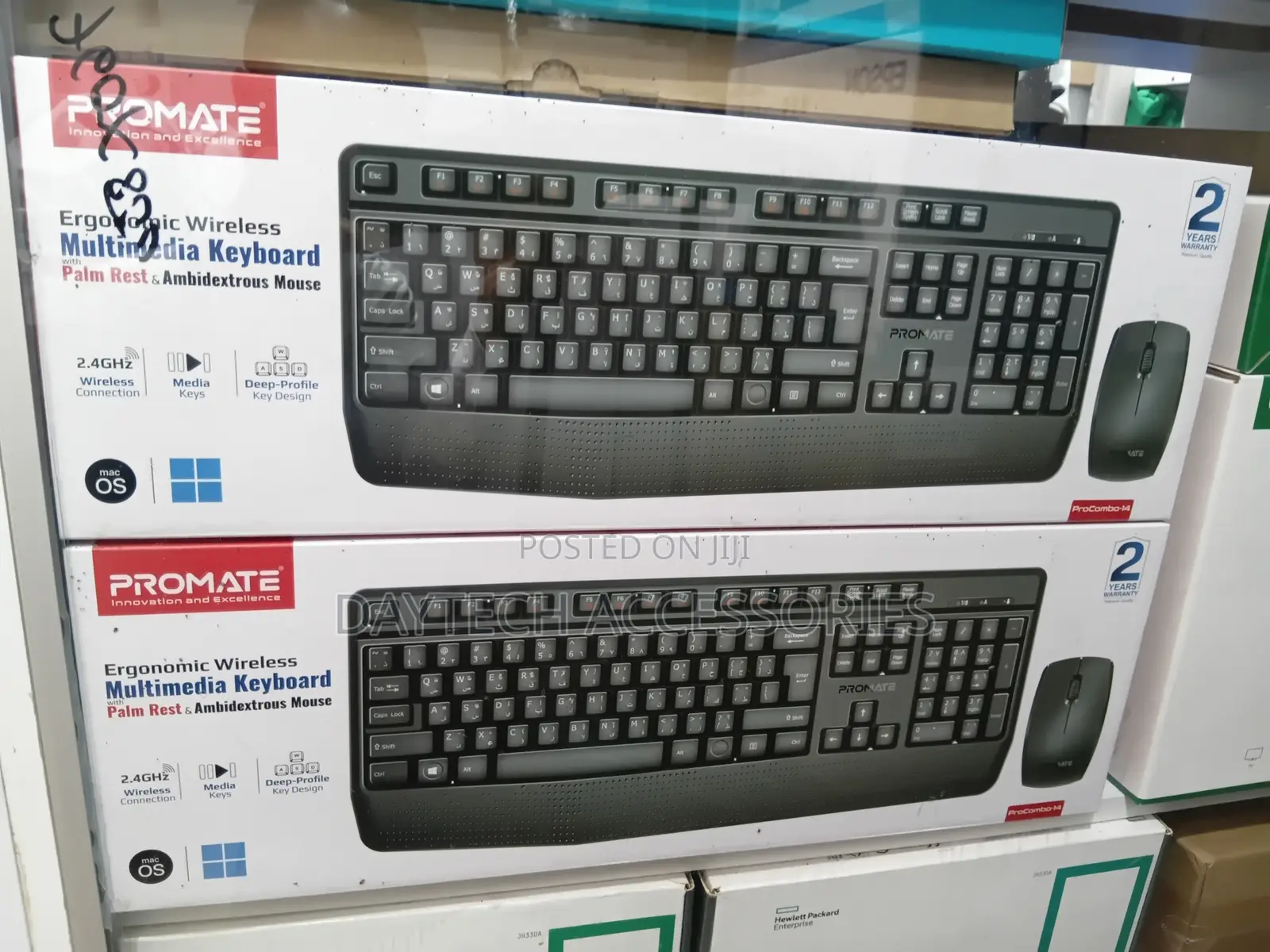 Promate Wireless Keyboard Mouse Combo 2.4GHz Wireless With Palm Rest