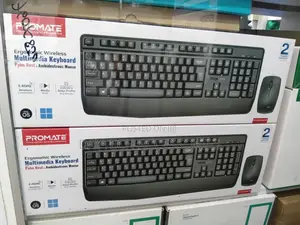 Promate Wireless Keyboard Mouse Combo 2.4GHz Wireless With Palm Rest