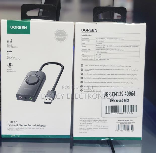 Ugreen Cm129 USB-a External Stereo Sound Adapter - main view
