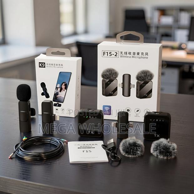 ,F15-2 Wireless Lavalier Microphone 2TX for Phone Vlogs Set.
