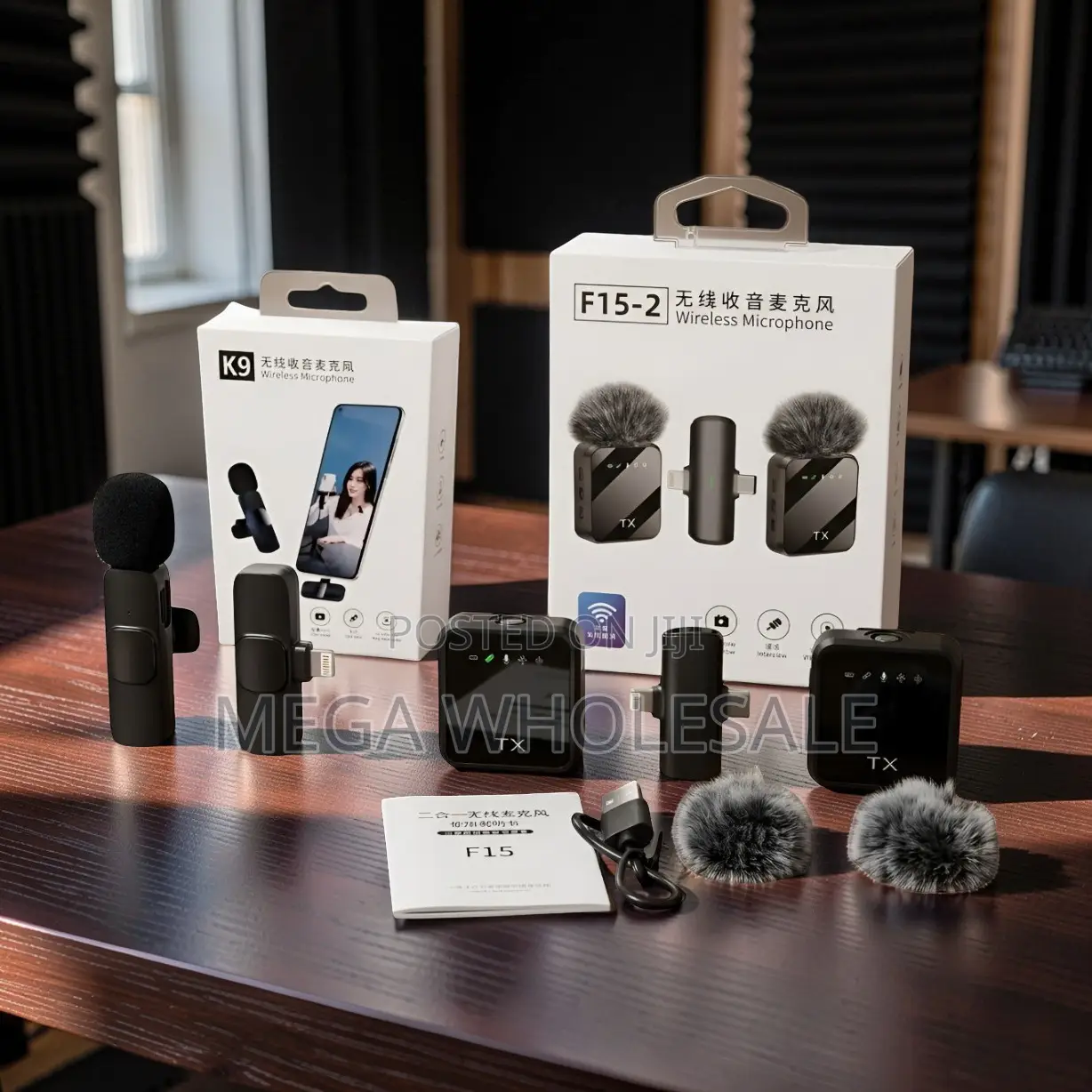 ,F15-2 Wireless Microphone 2TX for Podcast and Interviews Set