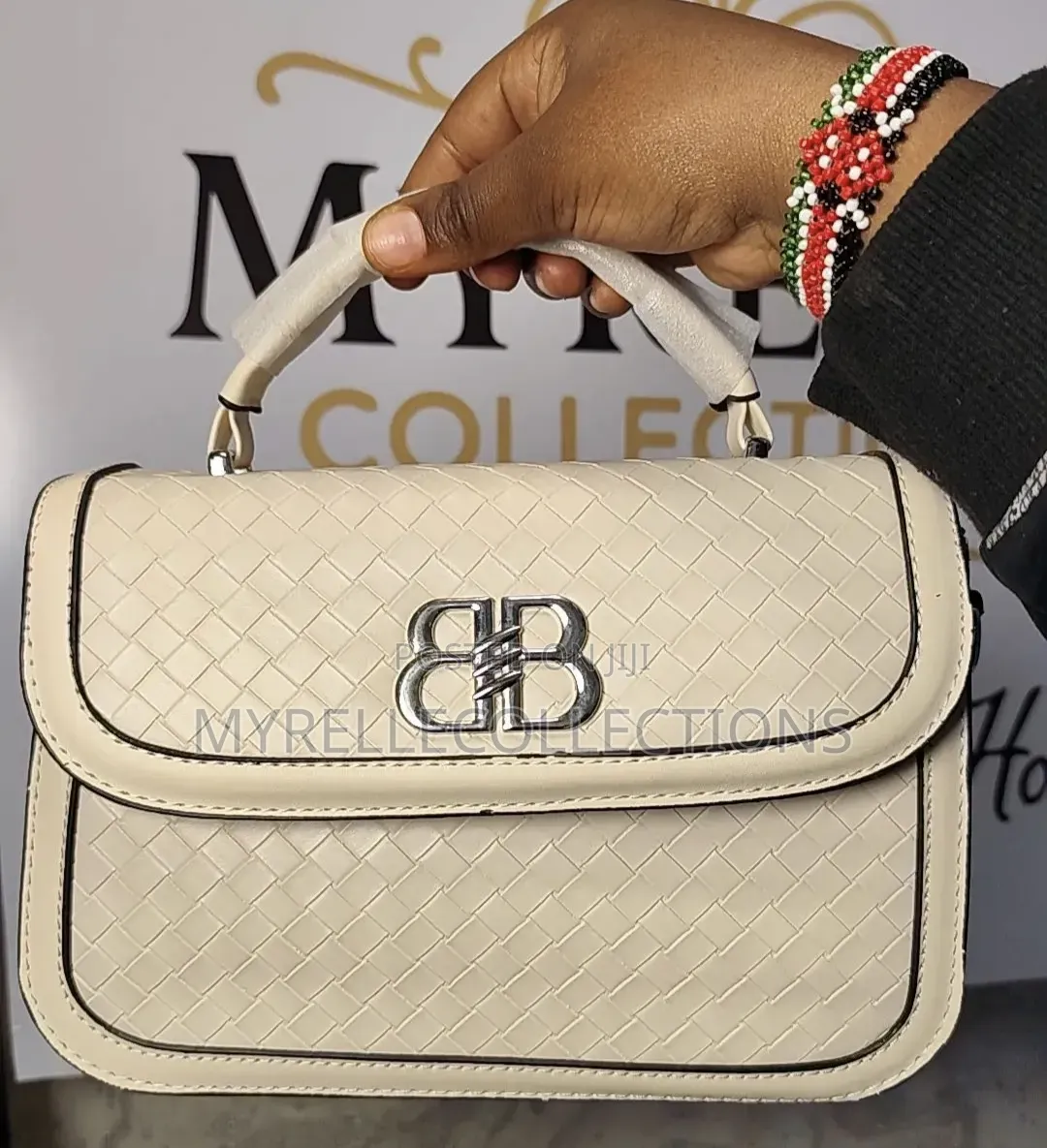 Ladies Sling Bag / Cream Bag With Detachable Strap