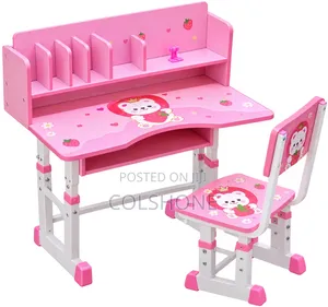 Kids Study Desk Chair Set – Adjustable Children’s Learning Desk