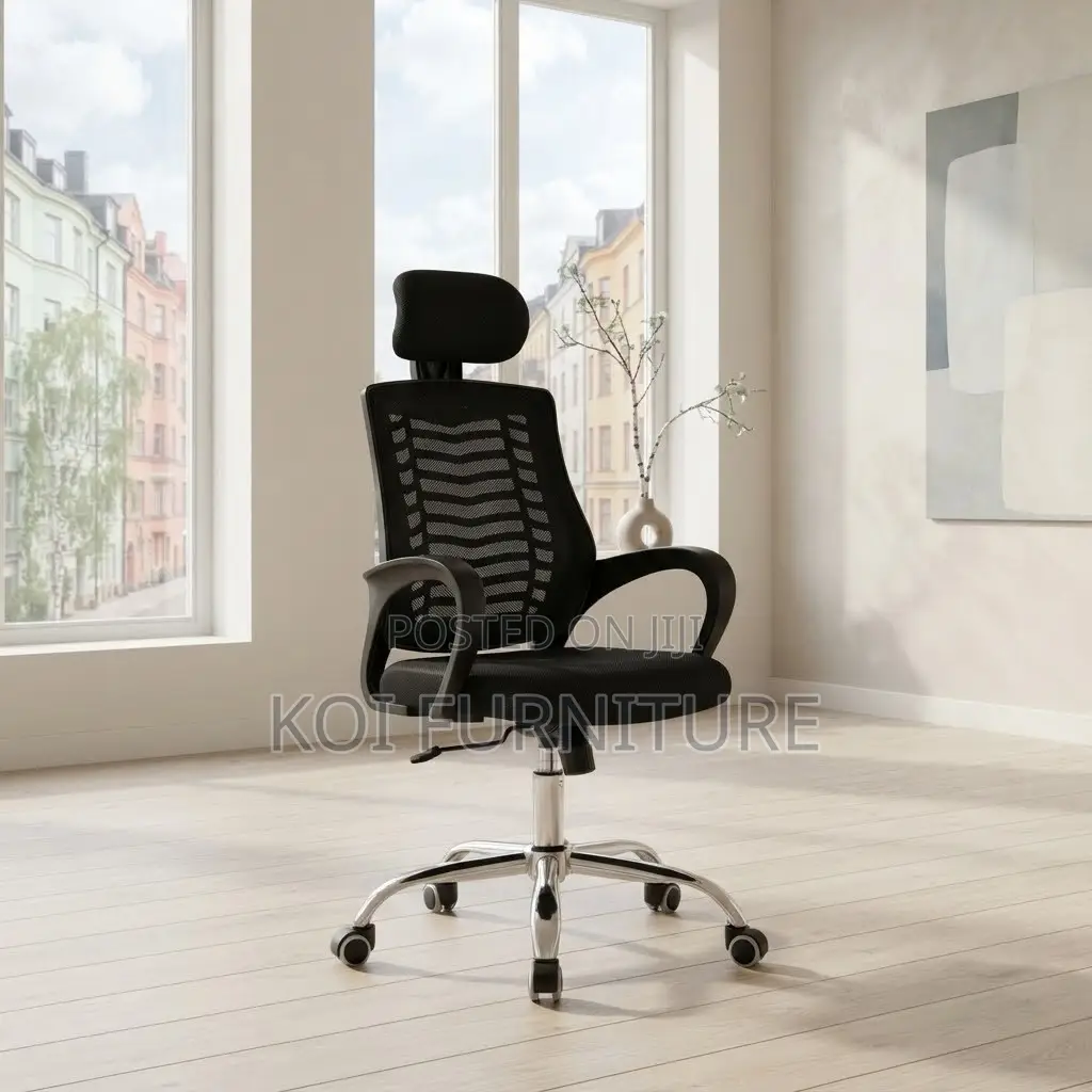 Office Chairs; Fabric Ergonomic Swivel Professional Headrest Chair