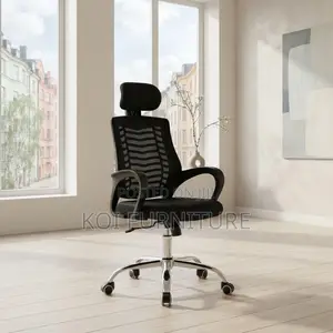 Office Chairs; Fabric Ergonomic Swivel Professional Headrest Chair
