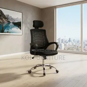 Office Chairs; Fabric Ergonomic Swivel Professional Headrest Chair