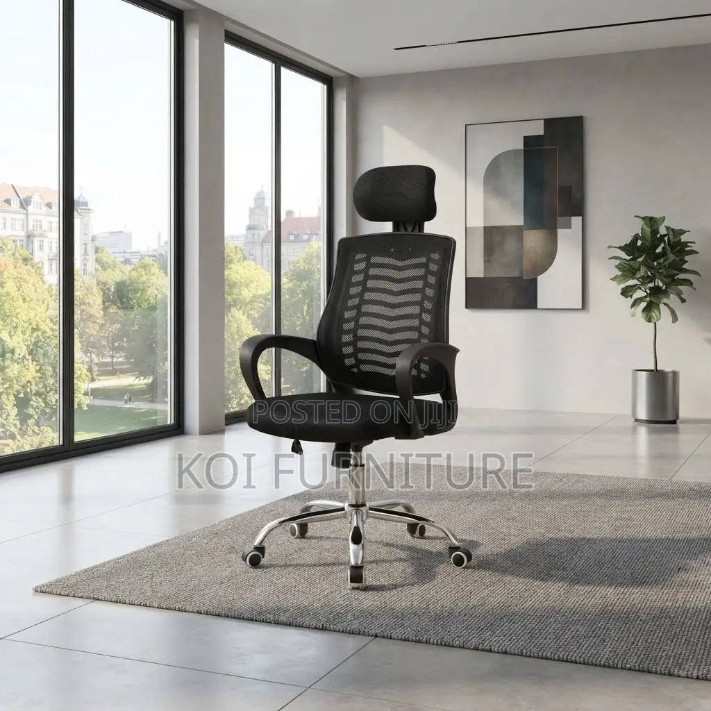 Office Chairs; Fabric Ergonomic Swivel Professional Headrest Chair