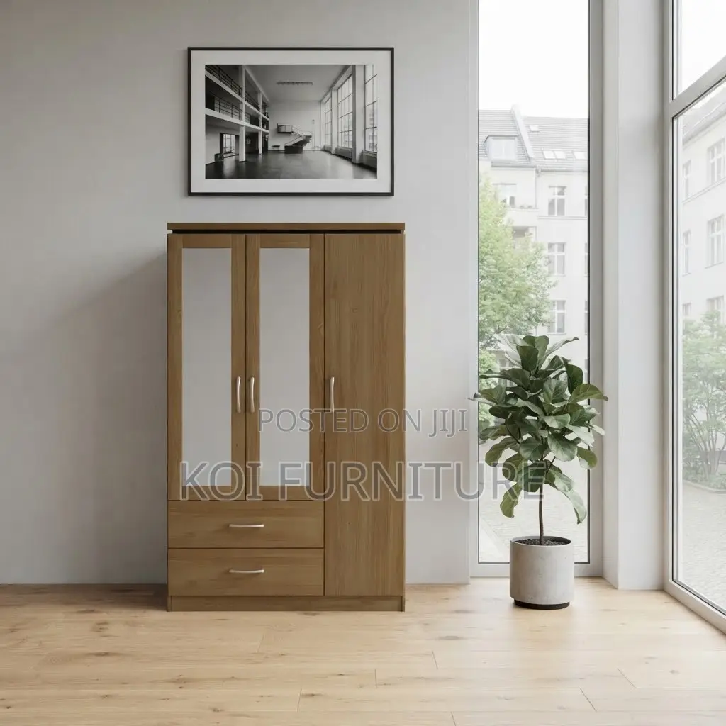 Wooden Home Bedroom Lockable Clothes and Shoes Wardrobe