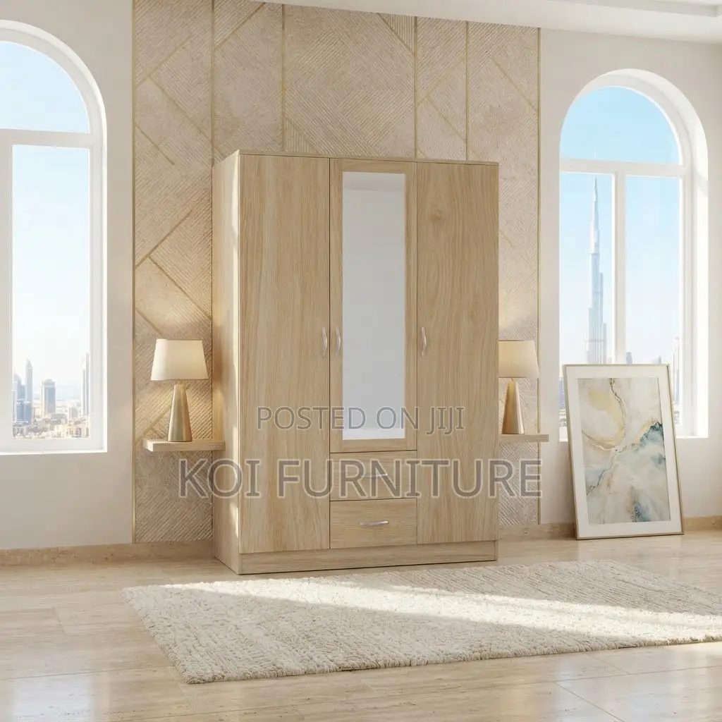 Wooden Home Bedroom Lockable Clothes and Shoes Wardrobe