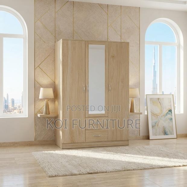 Wooden Home Bedroom Lockable Clothes and Shoes Wardrobe - thumbnail 3