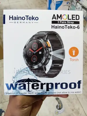HainoTeko-6 (HainoTeko Germany) AMOLED Smartwatch With 3 Straps.