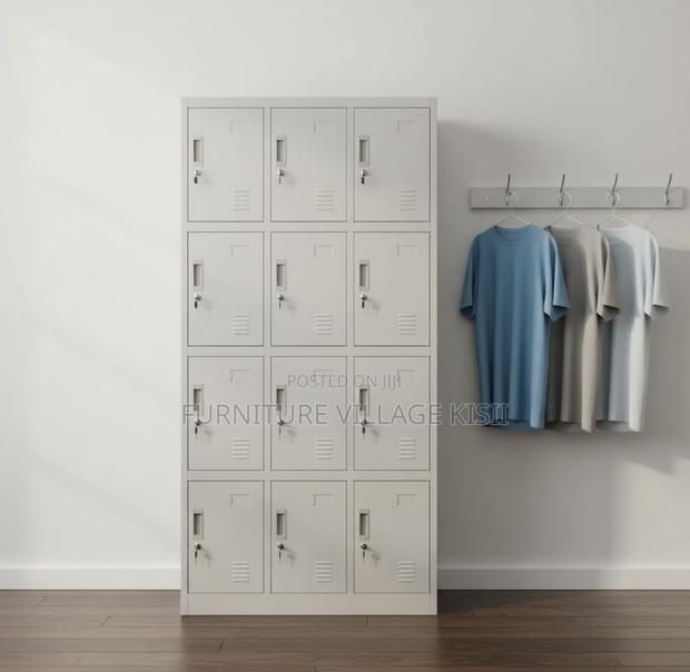 Locker;12-Compartment Storage Metallic Office Locker - main view