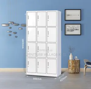 Locker;12-Compartment Storage Metallic Office Locker