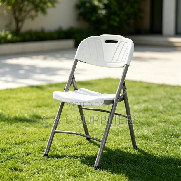 White Folding Task Chair - thumbnail 3
