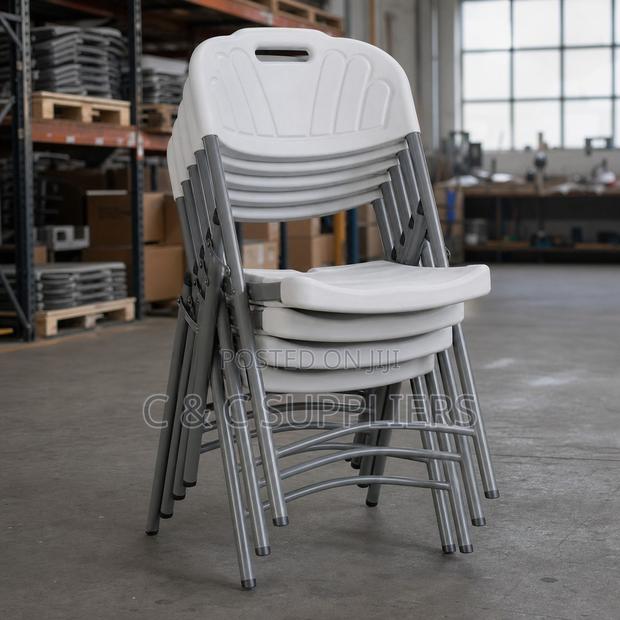 White Folding Task Chair - main view