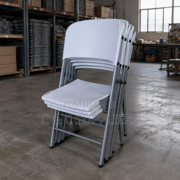 White Folding Task Chair - thumbnail 2