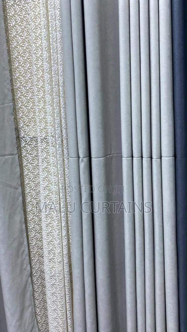 Light Grey Heavy Matte Curtain With Sheer at 1,550