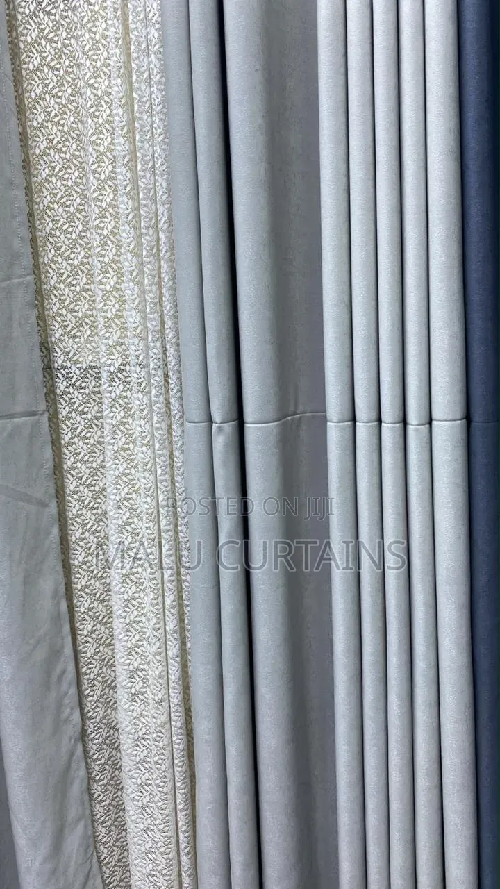 Light Grey Heavy Matte Curtain With Sheer at 1,550