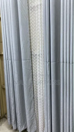 Light Grey Heavy Matte Curtain With Sheer at 1,550