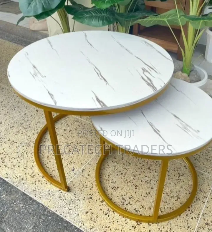 White Marble Effect Nesting Coffee Table