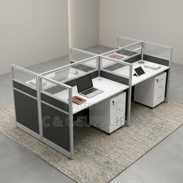 4-Person Modular Workstation Desk. - main view