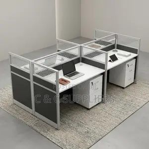 4-Person Modular Workstation Desk.