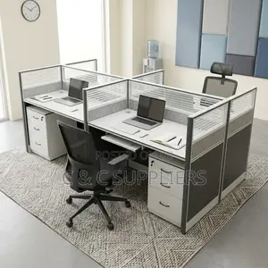 4-Person Modular Workstation Desk.