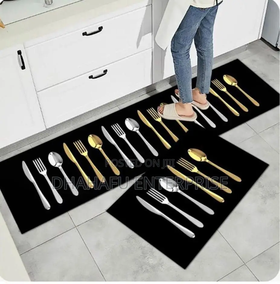2pc Kitchen Mat Set – Anti-Slip Rubber Mats