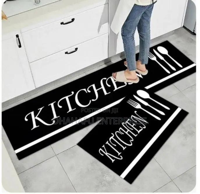 2pc Kitchen Mat Set – Anti-Slip Rubber Mats