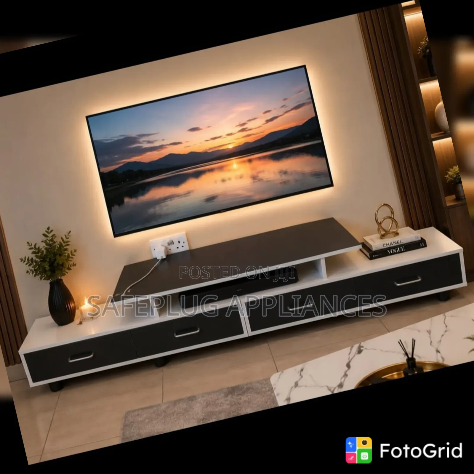 Executive Imported TV Stand With Storage Drawers
