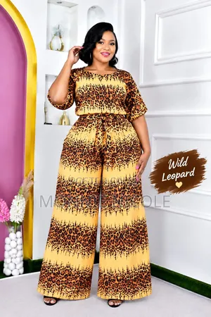 Wild Leopard Two Piece Pallazo Set. Trendy Set