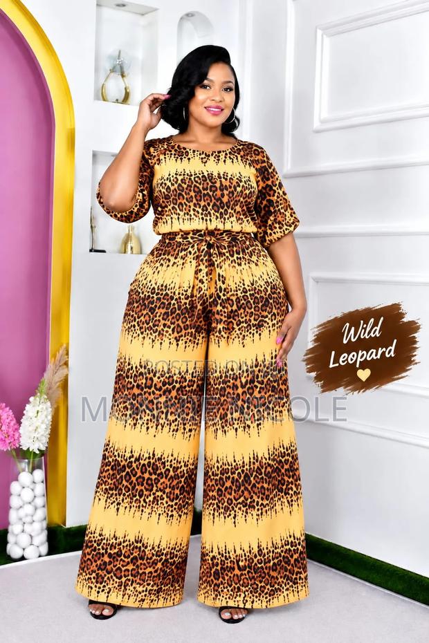 Wild Leopard Two Piece Pallazo Set. Trendy Set - main view