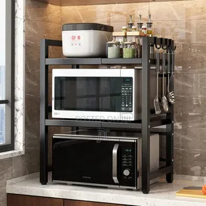2 Tier EXPANDABLE Metallic High Quality Modern Microwave Stand
