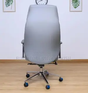 Office Chair; Gray Leather Executive Chair