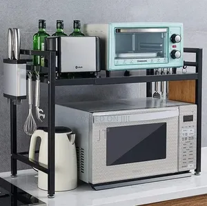 1 Tier EXPANDABLE Metallic High Quality Modern Microwave Stand