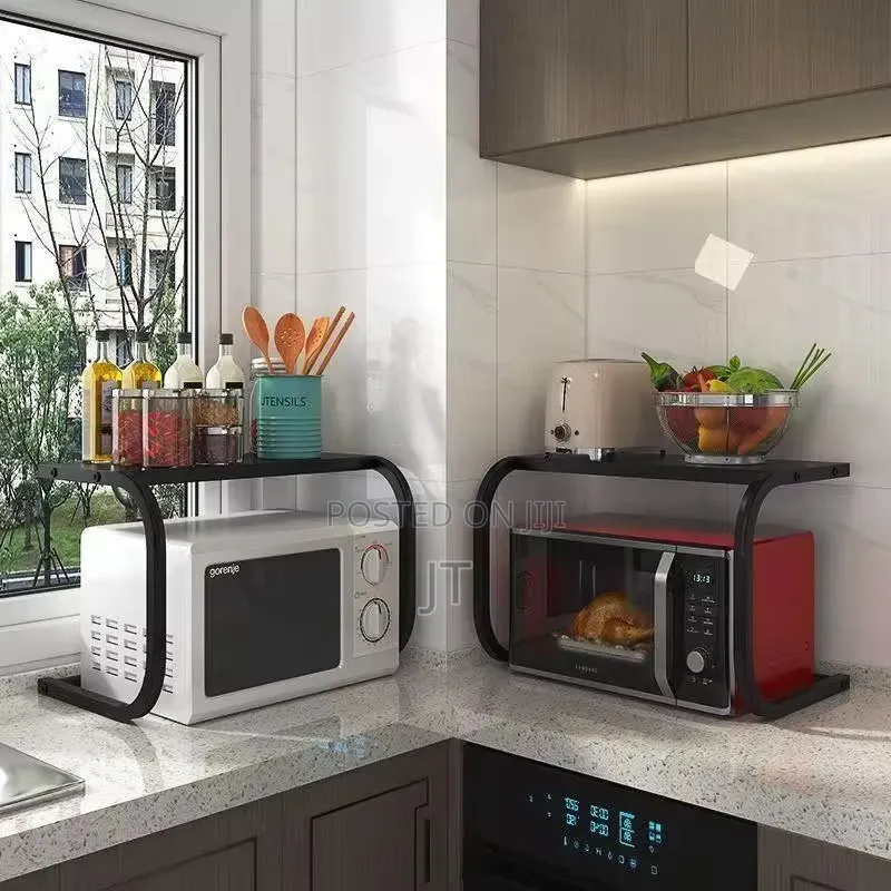 1 Tier Metallic Microwave Organizer Shelf / Stand