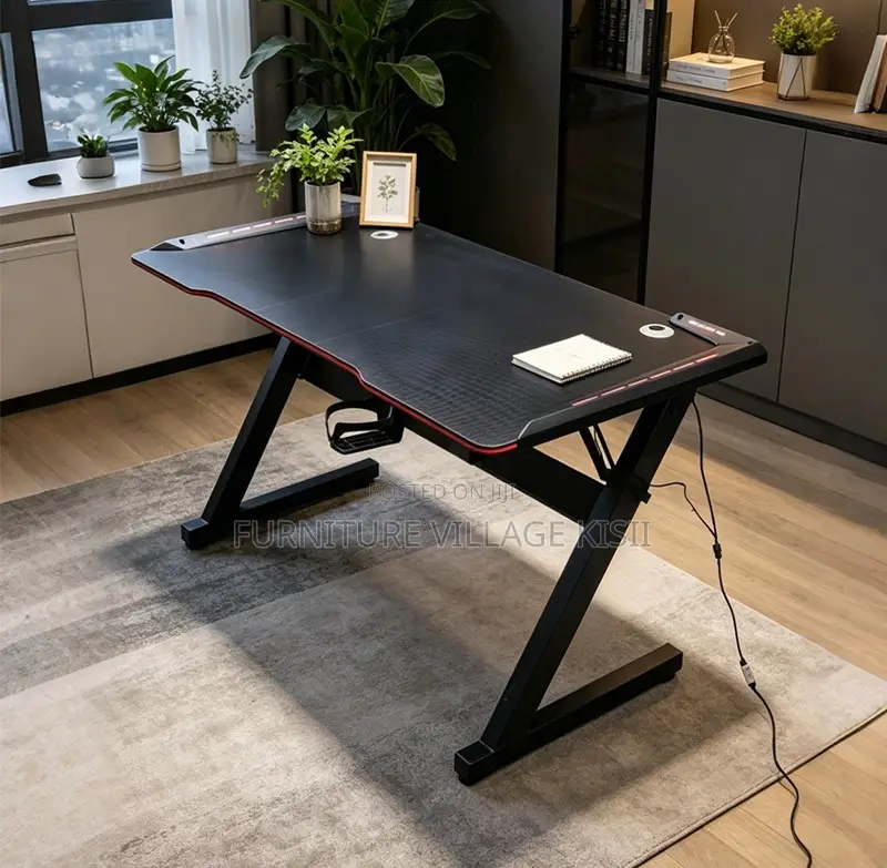 1.2M Black Lightned Gaming Table.