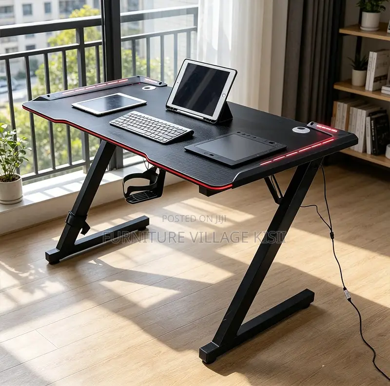1.2M Black Lightned Gaming Table.