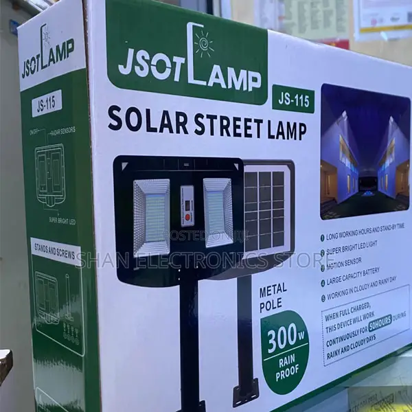 JSOT 300W Solar Floodlight With 3 Adjustable Heads – Outdoor Lighting