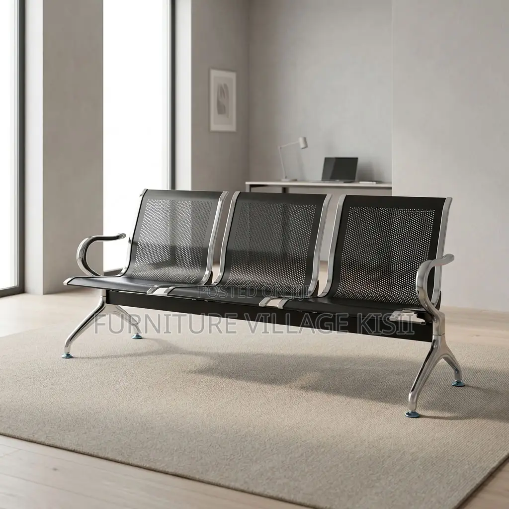 3-Link Metallic Waiting Bench