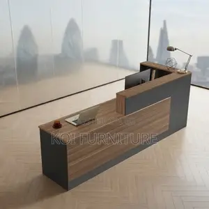Reception Desk; 1800mm Brown Reception Table With Spacious Drawers