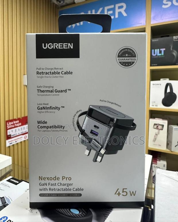 Ugreen Nexode Pro Charger With Retractable Cable 45w - main view
