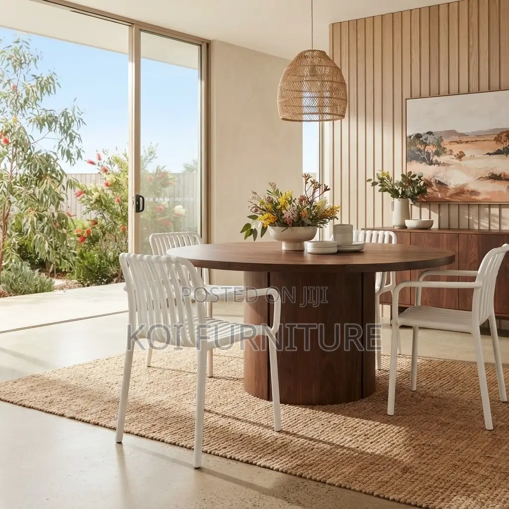 Dining Chairs; White Mid Backrest Home Dining Chairs With Armrests