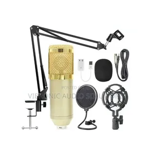 Studio Microphone Kit With Sound Card and Condenser Stand