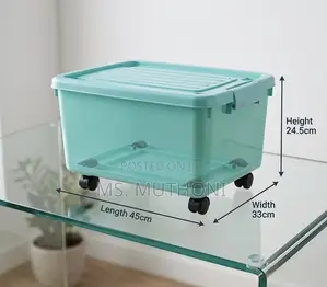 Rolling Utility Storage Bin With Latching Lid