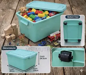 Mobile Heavy-Duty Plastic Toy Organizer Box
